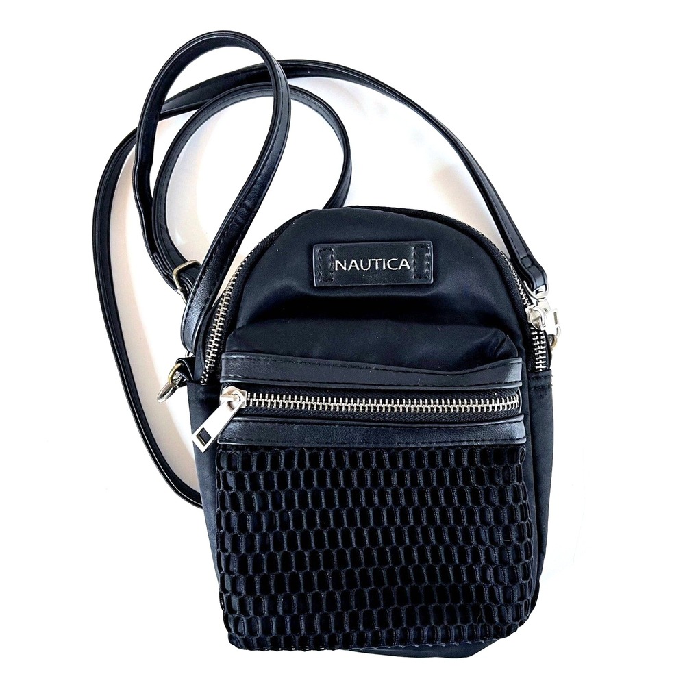 Nautica Black Mini Crossbody Bag Purse‎ Small Travel Handbag